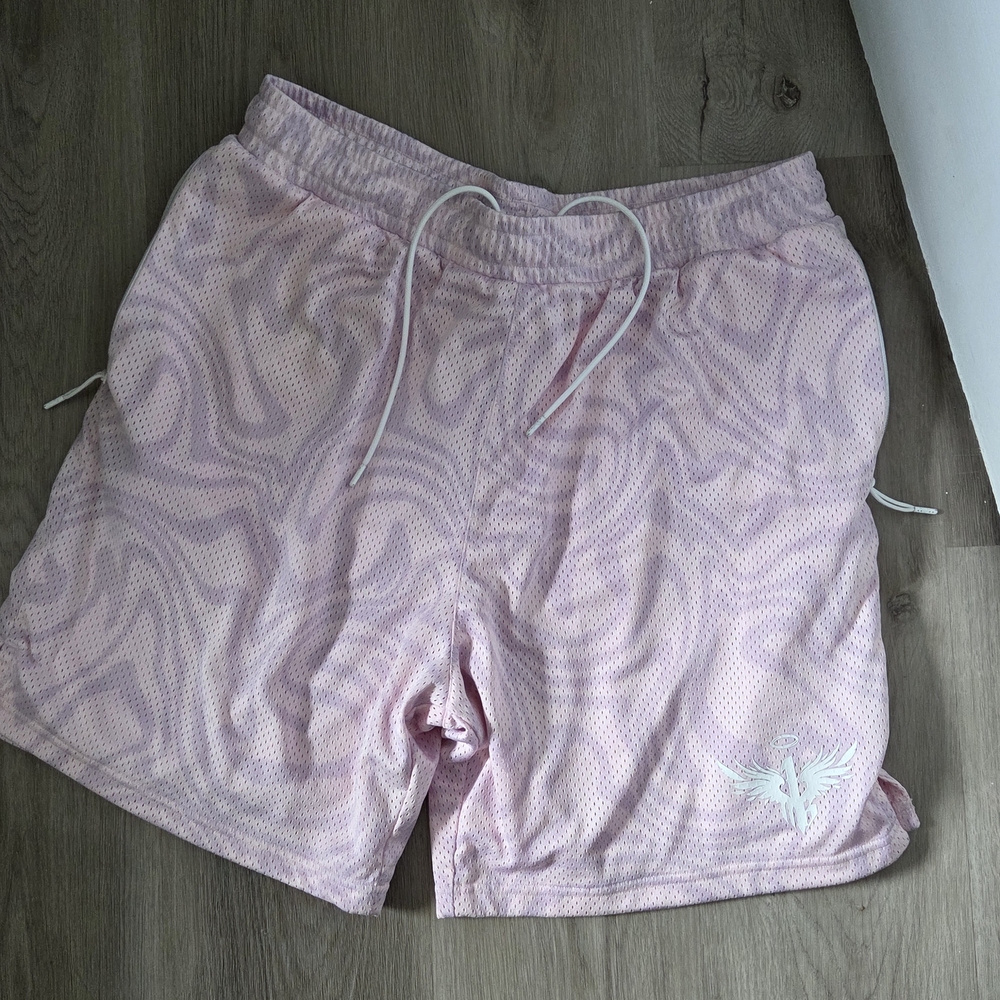Puma Men's Pink Athletic Mesh Shorts with Drawstring